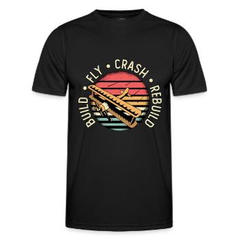 Model Airplane RC Model Airplane RC Airplane Gift - Men's Functional T-Shirt - black - Front - AI Model Male 178 dark (178cm)