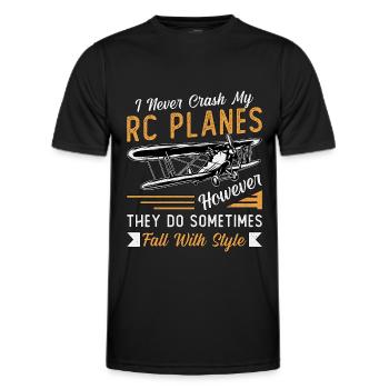 RC Model Airplane Model Airplane RC Airplane Gift - Men's Functional T-Shirt - black - Front - AI Model Male 178 dark (178cm)