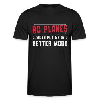 RC Model Airplane Model Airplane Gift - Men's Functional T-Shirt - black - Front - AI Model Male 178 dark (178cm)