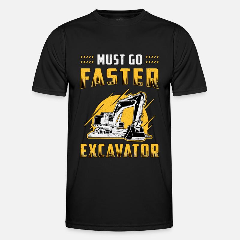 Bagger Baggerfahrer Baggern Bauarbeiter Geschenk - Männer Funktions-T-Shirt - Schwarz