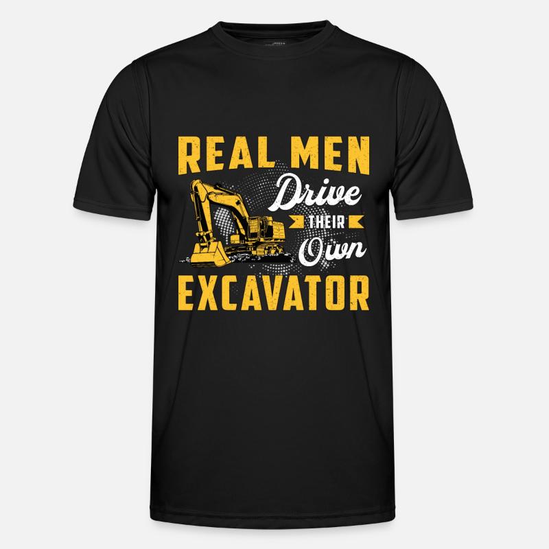 Baggerfahrer Bagger Bauarbeiter Baggern Geschenk - Männer Funktions-T-Shirt - Schwarz