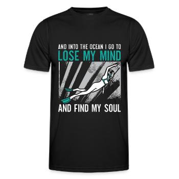 Cadeau d’apnée - T-shirt sport Homme - noir - Devant - AI Model Male 178 dark (178cm)