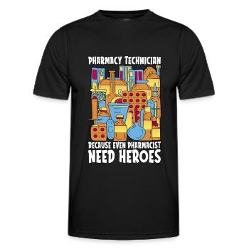 Technicien en pharmacie Technicien Pharmacie Cadeau - T-shirt sport Homme - noir - Devant - AI Model Male 178 dark (178cm)