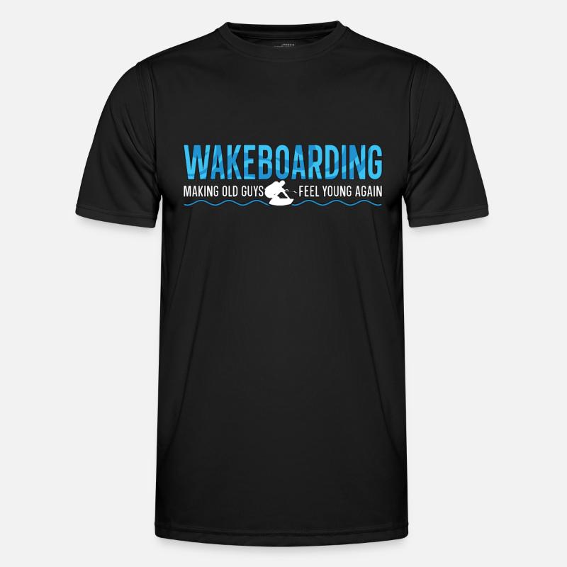 Wakeboard Wake Wakeboarden Wakeboarder Geschenk - Männer Funktions-T-Shirt - Schwarz