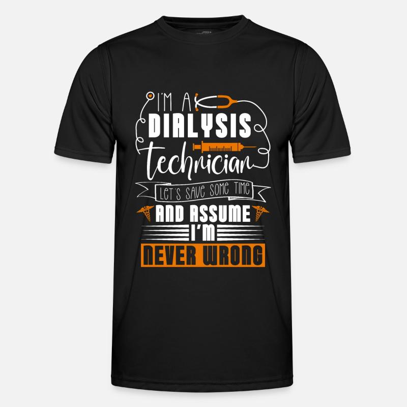 Dialyse Nephrologie Dialysetechniker Geschenk - Männer Funktions-T-Shirt - Schwarz