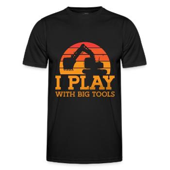 Bauarbeiter Baggern Baggerfahrer Bagger Geschenk - Männer Funktions-T-Shirt - Schwarz - Vorne - AI Model Male 178 dark (178cm)
