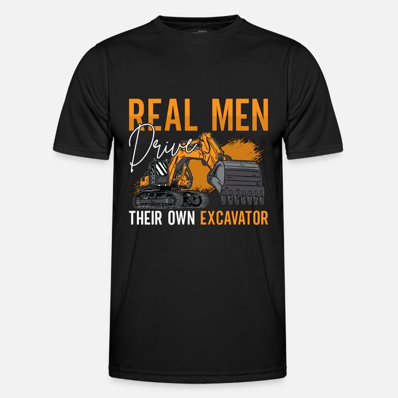 Bagger Bauarbeiter Baggern Baggerfahrer Geschenk - Männer Funktions-T-Shirt - Schwarz