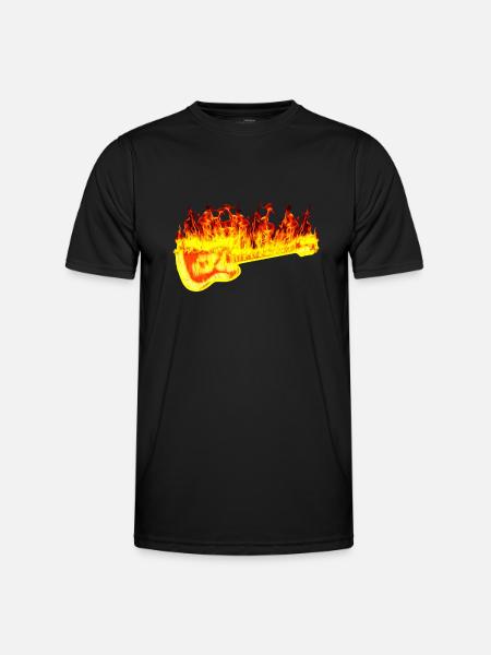 guitare feu - T-shirt sport Homme - noir