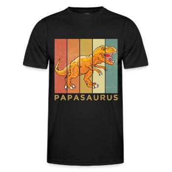 papasaurus - Männer Funktions-T-Shirt - Schwarz - Vorne - AI Model Male 178 dark (178cm)