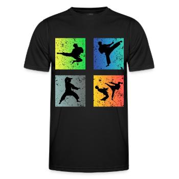karaté - T-shirt sport Homme - noir - Devant - AI Model Male 178 dark (178cm)