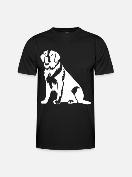 Saint Bernard Dog Silhouette - Men's Functional T-Shirt - black