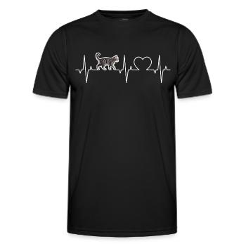 Chats Battement de cœur Chat domestique ECG Chat Chats domestiques - T-shirt sport Homme - noir - Devant - AI Model Male 178 dark (178cm)