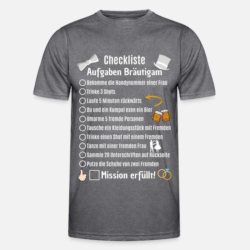 Junggesellenabschied Checkliste Junggeselle Männer Funktions-T-Shirt