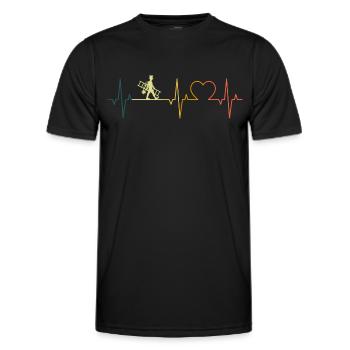 Ramoneur rétro Heartbeat Ramonage ECG - T-shirt sport Homme - noir - Devant - AI Model Male 178 dark (178cm)