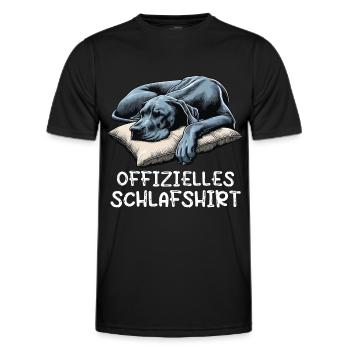 Offizielles Schlafshirt Deutsche Dogge Doggen - Männer Funktions-T-Shirt - Schwarz - Vorne - AI Model Male 178 dark (178cm)