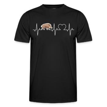 Sanglier battement de cœur sanglier sanglier ECG chasseur de sanglier - T-shirt sport Homme - noir - Devant - AI Model Male 178 dark (178cm)