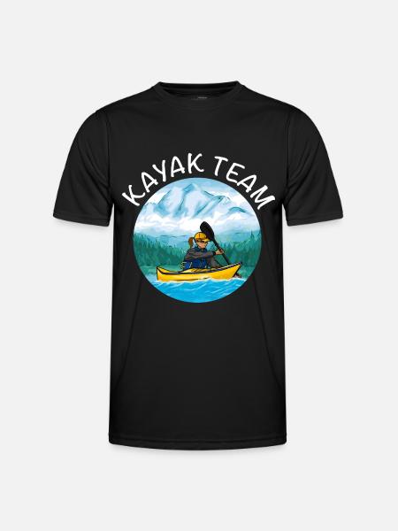 Gruppen Kajak fahren - Männer Funktions-T-Shirt - Schwarz