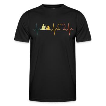 Géologie Battement de cœur Rétro Géologue ECG Géologue - T-shirt sport Homme - noir - Devant - AI Model Male 178 dark (178cm)