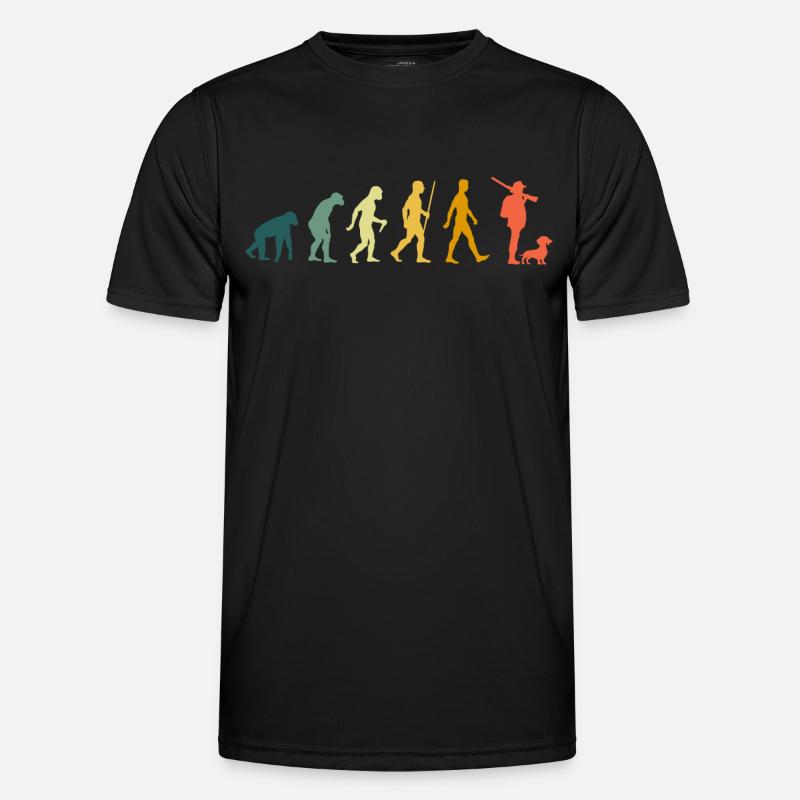 Jäger Dackel Evolution Jagen Retro Teckel Jagdhund Männer Funktions-T-Shirt