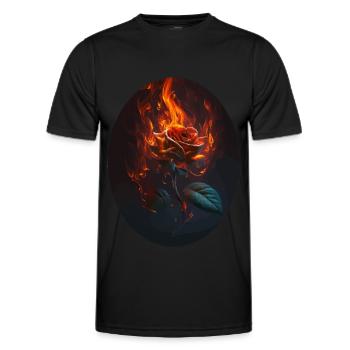 Cadeau Burning Rose - T-shirt sport Homme - noir - Devant - AI Model Male 178 dark (178cm)