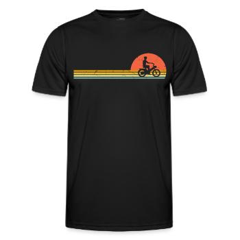 Conducteur de cyclomoteur Cyclomoteur rétro Cyclomoteur vintage Conducteur de cyclomoteur - T-shirt sport Homme - noir - Devant - AI Model Male 178 dark (178cm)