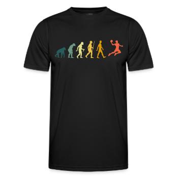 Retro Handball Evolution Développement des joueurs de handball - T-shirt sport Homme - noir - Devant - AI Model Male 178 dark (178cm)