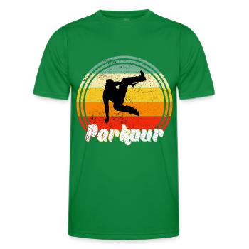 free running - Men's Functional T-Shirt - kelly green - Front - AI Model Male 178 dark (178cm)