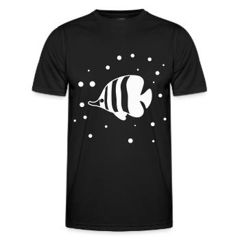Fish Aquarium Marine Nature Conservation - Men's Functional T-Shirt - black - Front - AI Model Male 178 dark (178cm)