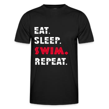 Schwimmen - Männer Funktions-T-Shirt - Schwarz - Vorne - AI Model Male 178 dark (178cm)