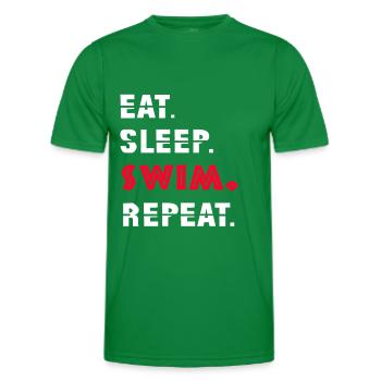 swim - Men's Functional T-Shirt - kelly green - Front - AI Model Male 178 dark (178cm)