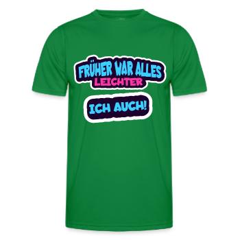 Tout était plus facile, moi aussi - C’est drôle - T-shirt sport Homme - vert - Devant - AI Model Male 178 dark (178cm)
