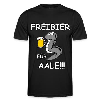 Freibier für Aale - Männer Funktions-T-Shirt - Schwarz - Vorne - AI Model Male 178 dark (178cm)