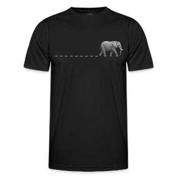 Elefanten Spuren Afrika Spur Elefant Fußabdruck - Männer Funktions-T-Shirt - Schwarz - Vorne - AI Model Male 178 dark (178cm)