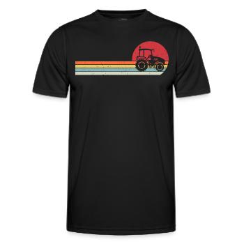 Retro Geschenktraktor für Landwirt - Männer Funktions-T-Shirt - Schwarz - Vorne - AI Model Male 178 dark (178cm)