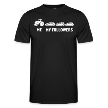 Me and my followers tractor t-shirt for farmer - Men's Functional T-Shirt - black - Front - AI Model Male 178 dark (178cm)