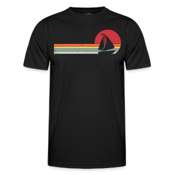 bateau à voile retro t-shirt voilier bateau - T-shirt sport Homme - noir - Devant - AI Model Male 178 dark (178cm)