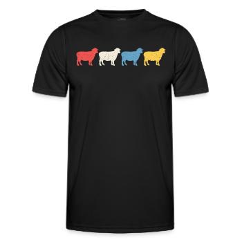 Retro Schaf Schaf T-Shirt - Männer Funktions-T-Shirt - Schwarz - Vorne - AI Model Male 178 dark (178cm)