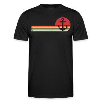 Anker Segler Geschenk vom Bootskapitän - Männer Funktions-T-Shirt - Schwarz - Vorne - AI Model Male 178 dark (178cm)