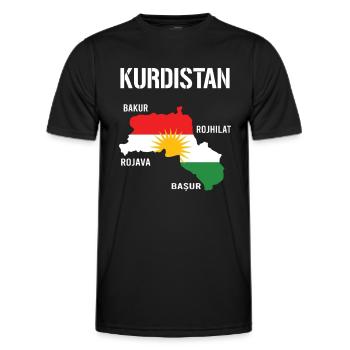 Kurdistan Flag Bakur Bashur Rojava Rojhlt Newroz - Men's Functional T-Shirt - black - Front - AI Model Male 178 dark (178cm)