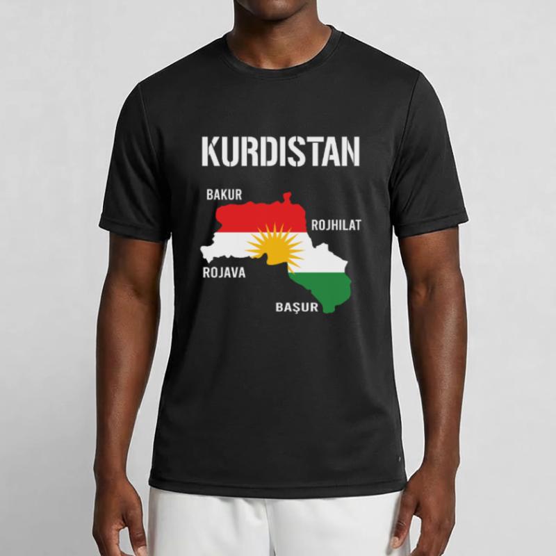 Drapeau du Kurdistan Bakur Bashur Rojava Rojhlt Newroz T-shirt sport Homme