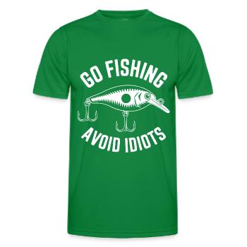 Allez à la pêche et évitez les gens - T-shirt sport Homme - vert - Devant - AI Model Male 178 dark (178cm)