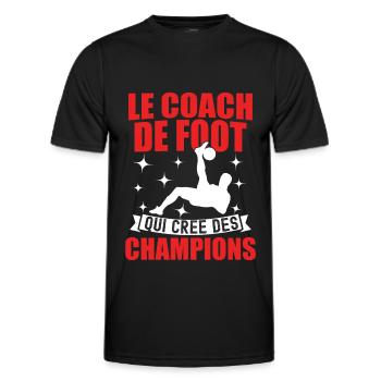 Der Fußballtrainer, der Champions schafft - Männer Funktions-T-Shirt - Schwarz - Vorne - AI Model Male 178 dark (178cm)