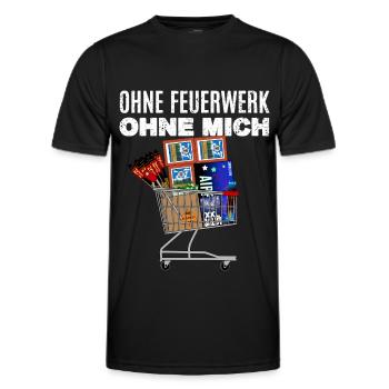 Ohne Feuerwerk ohne mich - Männer Funktions-T-Shirt - Schwarz - Vorne - AI Model Male 178 dark (178cm)