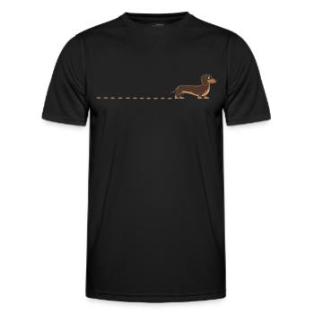 Chenilles de teckel, Piste de teckel, Teckel, Teckel - T-shirt sport Homme - noir - Devant - AI Model Male 178 dark (178cm)