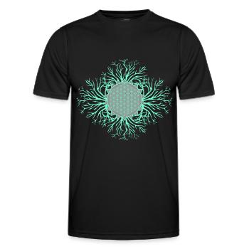 Blume des Lebens - Männer Funktions-T-Shirt - Schwarz - Vorne - AI Model Male 178 dark (178cm)