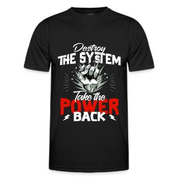 Destroy the System - Revolution - Männer Funktions-T-Shirt - Schwarz - Vorne - AI Model Male 178 dark (178cm)