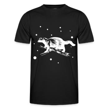 Marder - Hermelin - Wiesel - Männer Funktions-T-Shirt - Schwarz - Vorne - AI Model Male 178 dark (178cm)