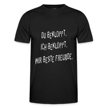 Du bekloppt. Ich bekloppt. Wir beste Freunde! - Männer Funktions-T-Shirt - Schwarz - Vorne - AI Model Male 178 dark (178cm)