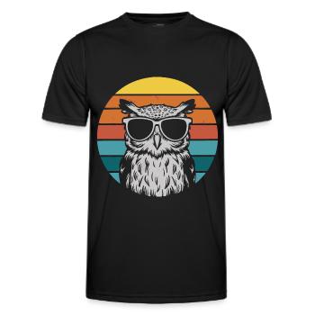 Night Owl Owl Owl Bird - Men's Functional T-Shirt - black - Front - AI Model Male 178 dark (178cm)