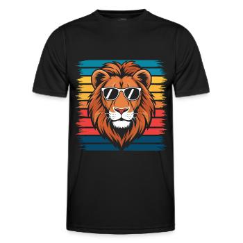 Lion Lion Animal Afrique - T-shirt sport Homme - noir - Devant - AI Model Male 178 dark (178cm)